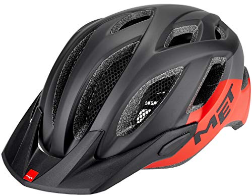 Met Crossover XL(60-64) Casco Montañismo, Alpinismo y Trekking, Adultos Unisex, Multicolor (Negro Rojo)