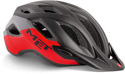 Met Crossover XL(60-64) Casco Montañismo, Alpinismo y Trekking, Adultos Unisex, Multicolor (Negro Rojo)