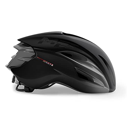 MET Manta MIPS Rennrad Fahrradhelm, Schwarz - Matt Glänzend, S, 57017