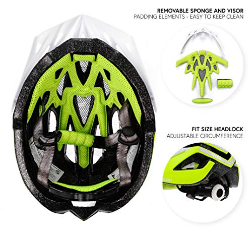 meteor Casco Bicicleta - Helmet Ciclismo para Jóvenes y Adulto Bicicleta Patineta Skate Patines Monopatines - Bici Accesorios - El diseño Ligero - Muchos Patrones - Marven