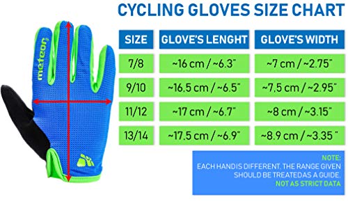 meteor Guantes Ciclismo Guantes de Ciclismo para niños Guantes Guantes Ciclismo Niño Deportivos Guantes para Bicicleta Guantes para Bicicleta de Carretera Guantes de Gel FXJ10 (9/10, FXJ10)