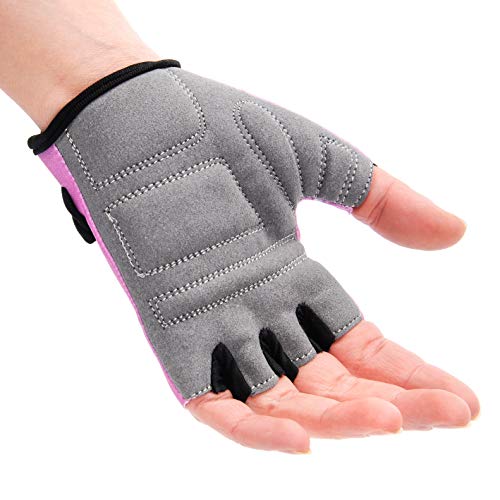 meteor Guantes de Ciclismo niñas y niños - Guantes Bicicleta para Infantil MTB BMX Carretera Montaña sin Dedos (M ~7-7,5cm, Owl)