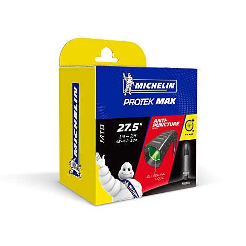 Michelin Protek Cámara, 27.5 x 1.90-2.5, Presta 40 mm, Unisexo, Negro