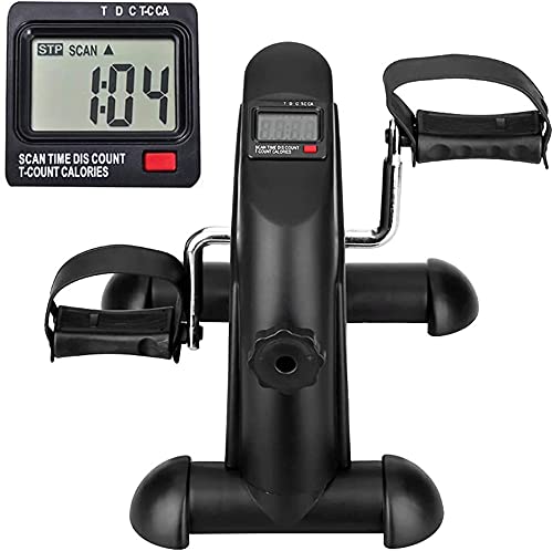 Mini Bicicleta,Pedales,Bici Plegable,para Entrenamiento de Brazos y piernas,Ejercicio en casa, Apto para Personas de Todas Las Edades, con Pantalla LCD para Mostrar el Progreso (Pedalier)