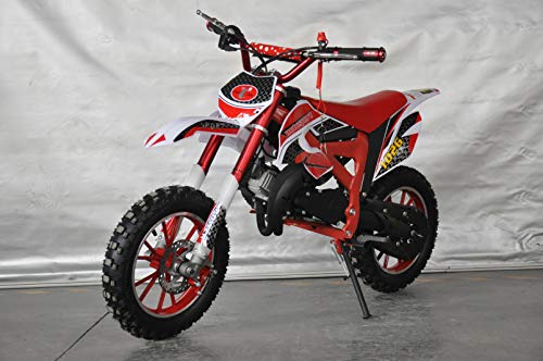 Mini Pitbike con motor de 49cc de 2 tiempos, XTM TEAM cross. Mini dirt bike. Moto de mini cross (Rojo)