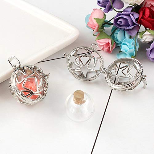 Minyose 2 UNIDS Medallón Hueco con Orbe de Cristal Rellenable Colgante de Joyería Conmemorativa Joyería de  Cremación Medallón de Recuerdo | Adorno de Vidrio