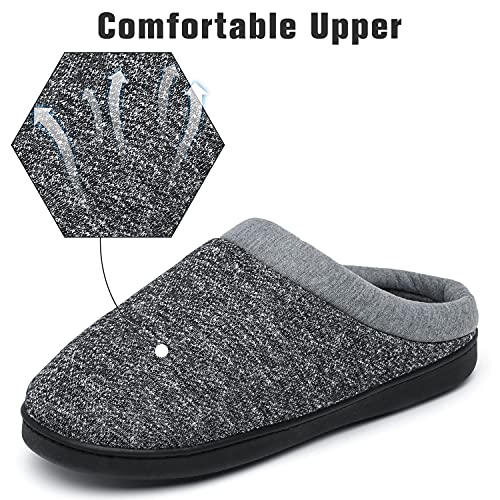 Mishansha Zapatillas de Casa para Hombre Mujer Cálido Suave Espuma de Memoria Invierno Pantuflas Antideslizante Slippers Unisexo Adulto, Negro 43