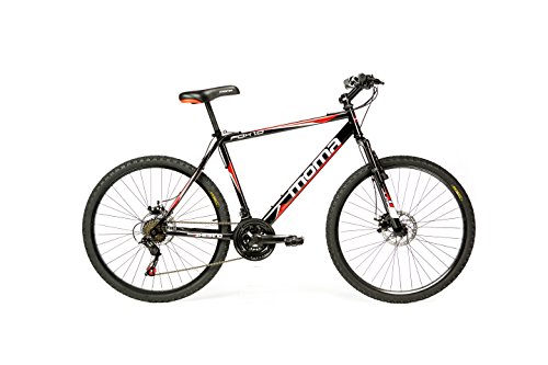 Moma Bikes Bicicleta Montaña FOX 26", Alu SHIMANO 21V, Doble Freno Disco, Susp. Delant