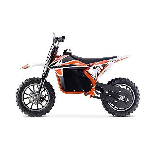 Moto Eléctrica Niños Desde 5 o 6 años | Minimoto Eléctrica Naranja BIPOWER Speed Lion | Moto eléctrica 500W y 36V | También para Adultos < 60 kg