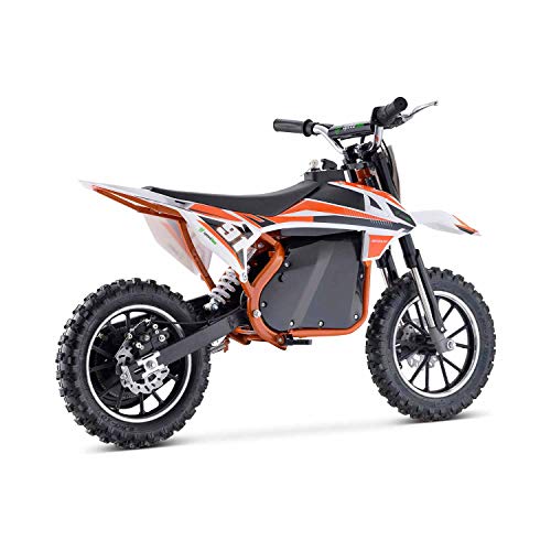 Moto Eléctrica Niños Desde 5 o 6 años | Minimoto Eléctrica Naranja BIPOWER Speed Lion | Moto eléctrica 500W y 36V | También para Adultos < 60 kg