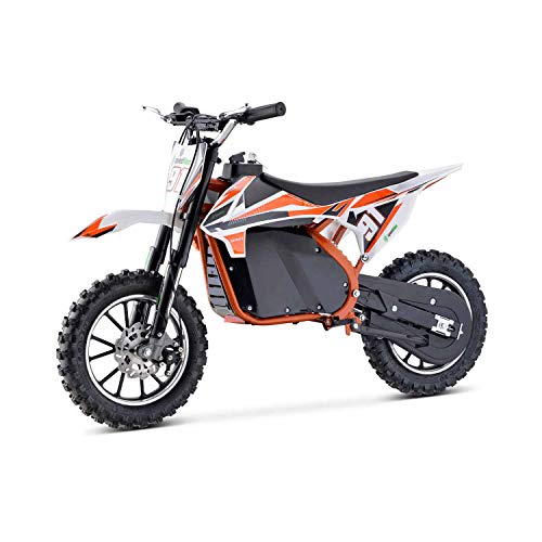 Moto Eléctrica Niños Desde 5 o 6 años | Minimoto Eléctrica Naranja BIPOWER Speed Lion | Moto eléctrica 500W y 36V | También para Adultos < 60 kg