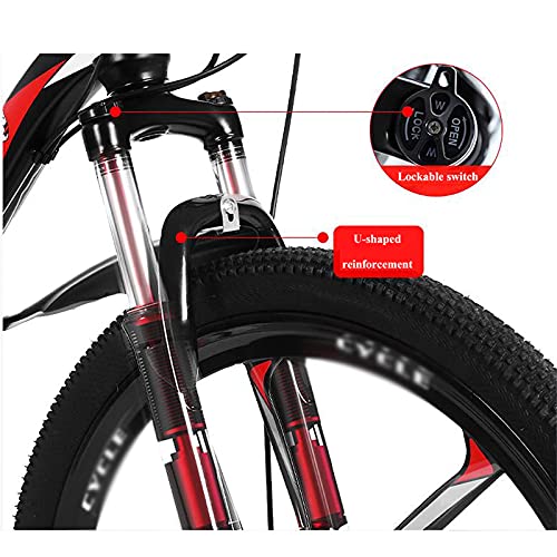 MQJ Mtb 26 Pulgadas Ruedas 21/24/27 Sistema Reductor con Doble Suspensión Unisex de Montaña para Adultos de la Bicicleta por un Camino, Trail Amp; Montañas/Blanco/27 Velocidad