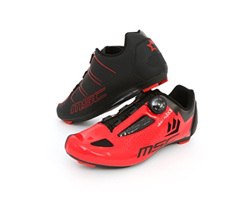 MSC Bikes Aero Road Zapatillas, Unisex Adulto - Rojo - EU 43