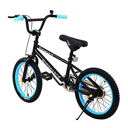 Muguang - Bicicleta BMX con sistema de rotor Freestyle 360º, 16 pulgadas, bicicleta BMX Freestyle 4 tacos (azul claro)