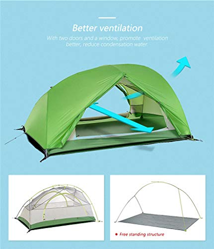 "N/A" Tienda de CampañA, Carpa de Camping Star River Actualizada Ultraligera 2 Personas 4 Temporada 20D, Tienda de Silicona con de Alfombra Gratis,20D-Withskirt