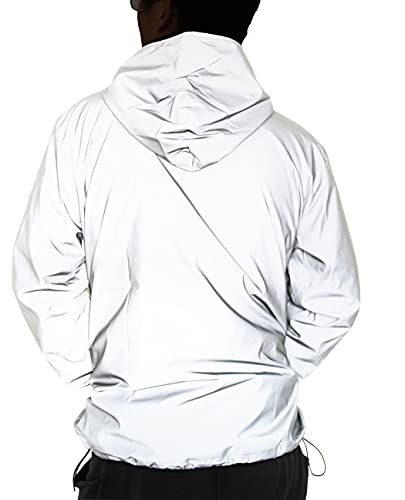 NewL Chaqueta Reflectante Ropa de Ciclismo para Hombres Deportes al Aire Libre para Hombres y Mujeres Chaqueta Reflectante con Capucha (S)