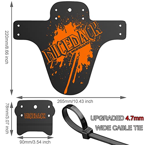 NICEDACK Guardabarros MTB, Guardabarros Bicicleta Montaña, MTB Mudguard Delantero y Trasero Compatible se Adapta a 20" 22" 26" 27,5" 29 Pulgadas de Bici y Bicicleta Fat (Naranja)