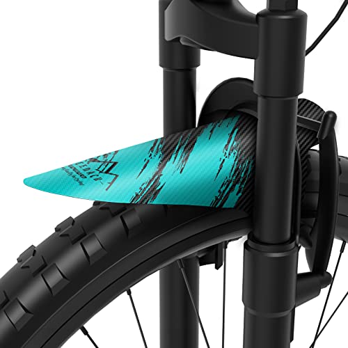 NICEDACK Guardabarros MTB, Guardabarros Bicicleta Montaña, MTB Mudguard Delantero y Trasero Compatible se Adapta a 26" 650B 27,5" 29 Pulgadas de Bici y Bicicleta Fat Mud Guard (Cian)