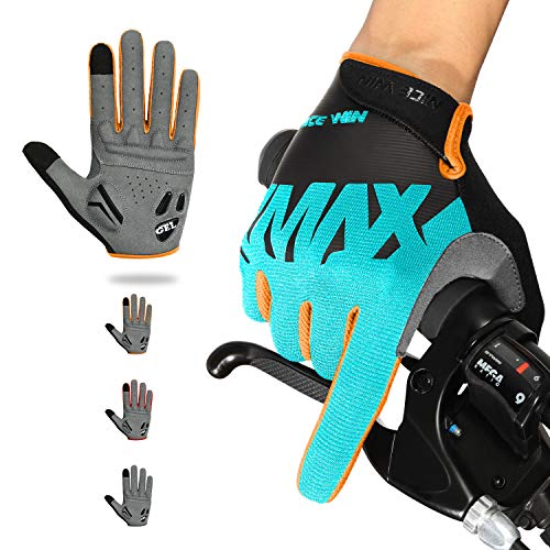 NICEWIN Guantes de Ciclismo Motocicleta Bicicleta de montaña- Bicicleta de Carretera Hombres Mujeres Pantalla táctil Antideslizante Acolchada