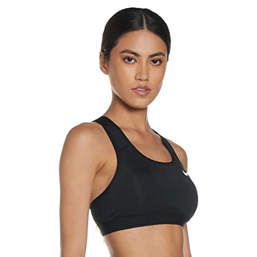 NIKE Med Band Bra Non Pad Sujetador de Deporte, Mujer, Black/Black/(White), M