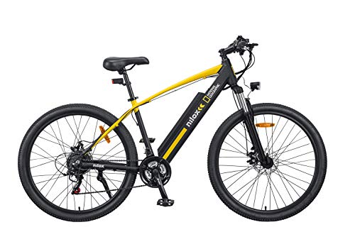 Nilox X6 National Geographic Bicicleta eléctrica, Unisex Adulto, Negro y Amarillo, M