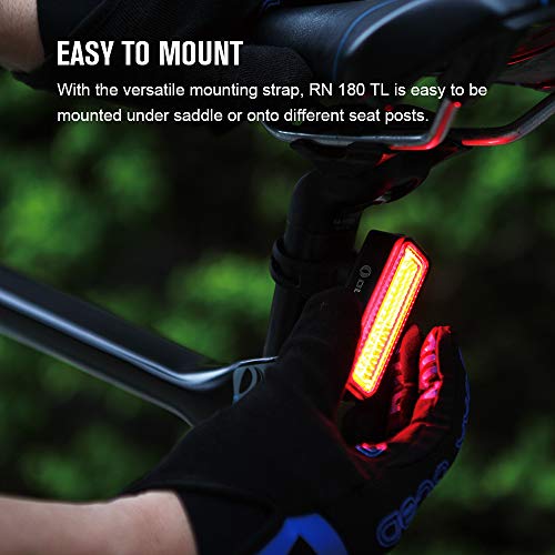 OLIGHT RN 180 Luz Trasera de Bicicleta Inteligente Recargable USB Linterna Trasera para Bici con Sensor de Movimiento Integrado, Impermeable IPX6, 8 Modos Ideal para Urbanos, Carretera y Ciclismo