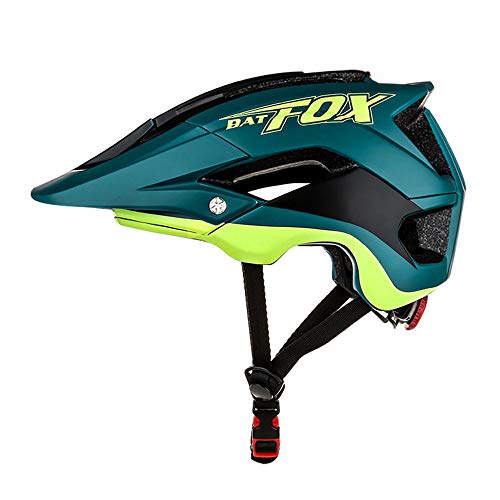 OMGPFR Casco De Bicicleta De Montaña para Adultos, 14 Venteo Absorción Absorción De Impactos PC Resistente A Los Golpes Casco De Bicicleta De Montaña Deportiva,Darkgreen