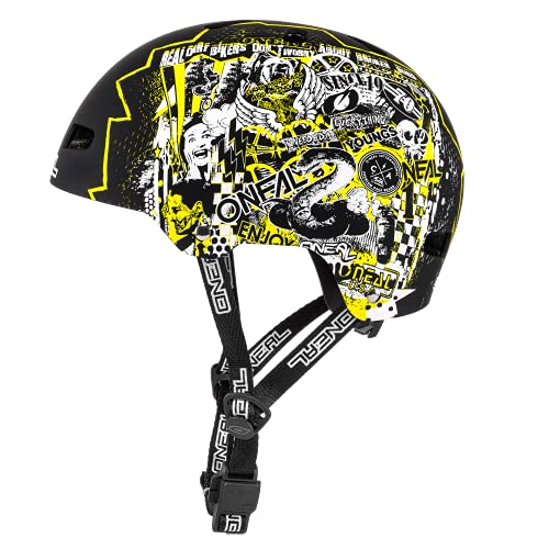 O'NEAL | Casco de Bicicleta de montaña | EN All-Mountain | Ventilación y refrigeración, Sistema de Ajuste de Talla, tecnología Zone Flex | Casco Dirt Lid ZF Rift | Adulto | Amarillo neón | Talla L/XL