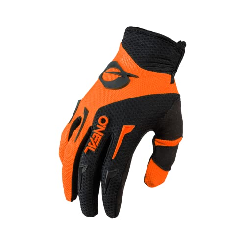 O'NEAL | Guantes de ciclismo & Guantes de motocross | MX MTB DH FR Downhill Freeride | Materiales duraderos y flexibles, palma ventilada | Guantes de elementos | Hombres | Negro Naranja Neón | Talla S