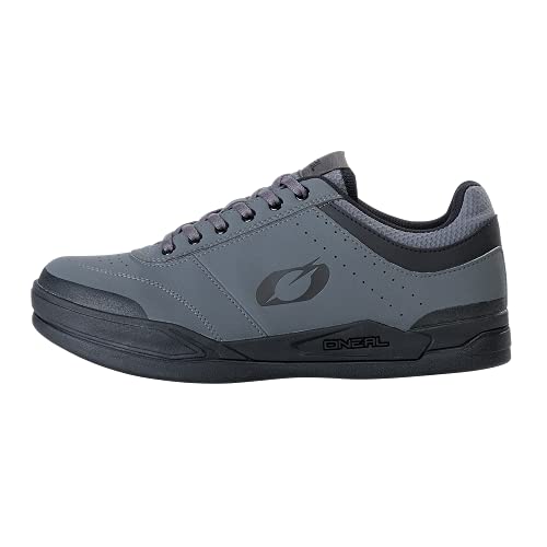 O'NEAL | Zapatillas de Bicicleta de Montaña | MTB Downhill Freeride | Veganas | Equilibrio definitivo Entre Agarre y posición del pie, Transpirables | Zapato Plano | Adulto | Gris Negro | Talla 45