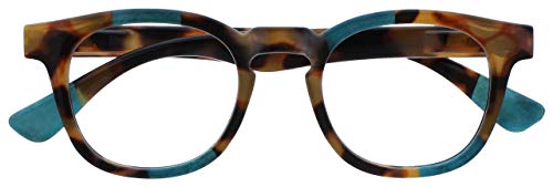 Opulize Ava Mujeres Señoras Marrón Carey Turquoise Súper Ajuste Cómodo Gafas De Lectura Bisagras Resorte R62-Q +2,50