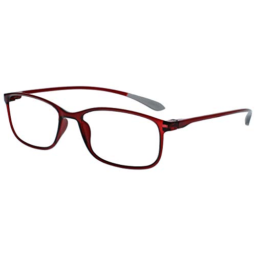 Opulize Ice Pack 3 Súper Ligero Gafas De Lectura Azul Gris Rojo Mujeres Hombres RRR61-37Z +1,00