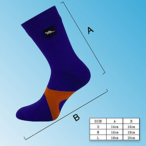 OTTER Calcetines Transpirables e Impermeables Hombre y Mujer. Ideales para Actividades al Aire Libre como Golf, Ciclismo, Senderismo o Excursionismo. (Azul y Naranja, XL (46-48))