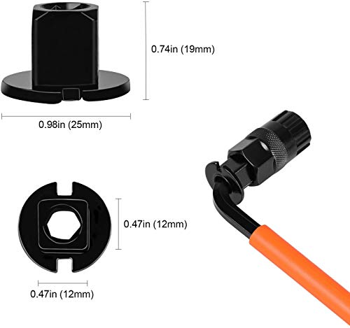 Oumers Herramienta de eliminación de Cassette de Bicicleta con látigo de Cadena Llave de la Bici Herramientas de extracción de piñones Anillo de Bloqueo de Cassette de Bicicleta