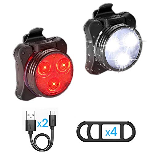 Luz LED Recargable USB Para Bicicleta De Montaña Faro Delantero y Trasero  Foco