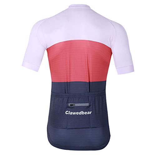 Panegy Maillot Ciclismo Hombre Verano Camisetas Ciclismos Mangas Cortas con Bolsillos Transpirable Ropa Ciclista Reflectante Rojo XL