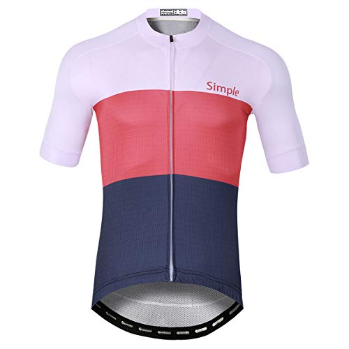 Panegy Maillot Ciclismo Hombre Verano Camisetas Ciclismos Mangas Cortas con Bolsillos Transpirable Ropa Ciclista Reflectante Rojo XL