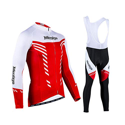 Pantalon/Culote Bicicleta Para Mtb Ciclista Bici,Maillots Manga Larga Para Hombre,Maillots Ciclismo,Adecuados Para Ciclistas Pantalones Cortos Acolchados Con Gel 3D,Culottes Con Tirantes-Rojo_Sg