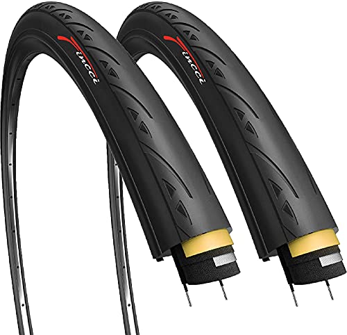 Par de Fincci Caucho de Bicicleta para Carretera Carreras 60TPI 1mm Anti Pinchazo Cubiertas 700 x 23c