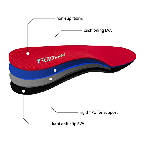 PCSsole Orthotic Arch Support Inserciones de calzado Plantillas para pies planos, dolor en los pies, fascitis plantar, plantillas para hombres y mujeres (EU44-45(29cm))