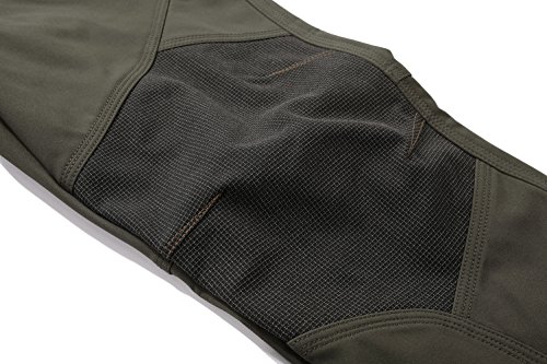 PECTNK Los Pantalones al Aire Libre de los Hombres Que Son de Fleece Impermeable de cáscara Blanda 815A Ejercito Verde L