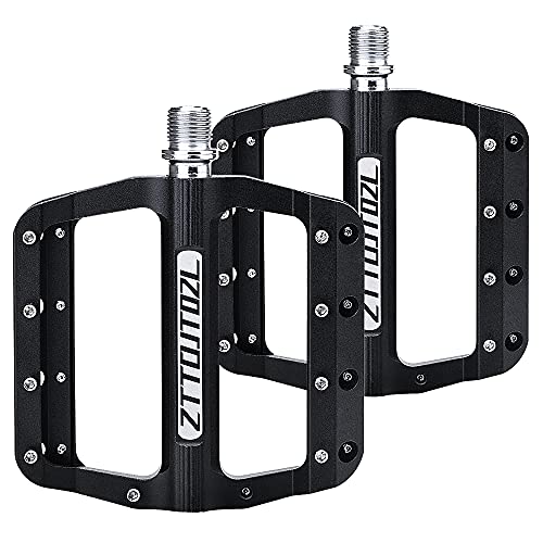 Pedales Bicicleta, 9/16" Aluminio Antideslizante Pedales Ciclismo Durable, Antideslizante Pedal para BMX MTB Bicicleta de Montaña (Negro)