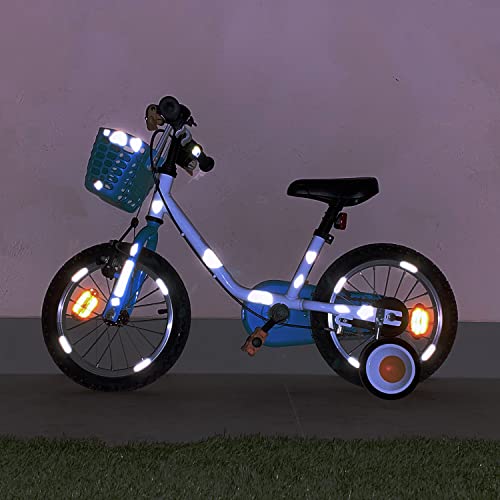 Pegatinas Reflectantes para Bicicleta con Nombre. 51 Etiquetas de Vinilo Reflectante Adhesivo Personalizadas con Dibujos Infantiles para Bicicleta, patinetes, Cascos y Accesorios de niños