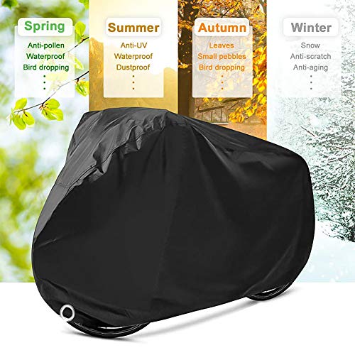 Phiraggit Funda Impermeable para Bicicleta para Exteriores, Oxford, 29 Pulgadas, a Prueba de Viento, UV, con Orificio de Bloqueo, Bolsa de Almacenamiento para Bicicletas de montaña y Carretera