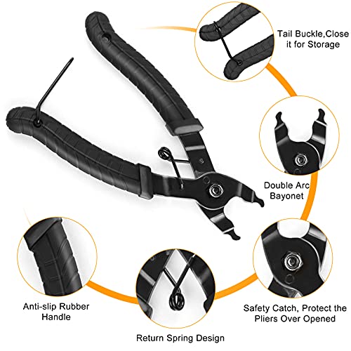 phixilin Herramienta de Cadena para Bicicleta, Alicates de Cadena Bici y Herramienta Divisor de Cadena y Indicador de Desgaste de Cadena para 7 8 9 10 11 12 Velocidades