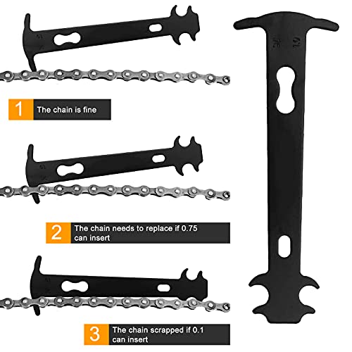 phixilin Herramienta de Cadena para Bicicleta, Alicates de Cadena Bici y Herramienta Divisor de Cadena y Indicador de Desgaste de Cadena para 7 8 9 10 11 12 Velocidades