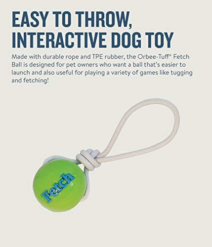 Planet Dog Orbee-Tuff Fetch - Pelota con cuerda para perros - Verde