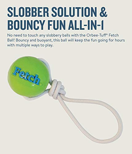 Planet Dog Orbee-Tuff Fetch - Pelota con cuerda para perros - Verde