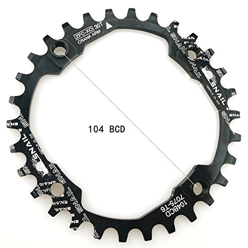 Plato para bicicletas de 30 dientes anchos y estrechos con cuatro pernos para bicicletas de carretera, bicicletas de montaña o bicicletas de piñón fijo en negro de FOMTOR