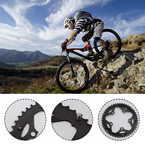 Platos de bicicleta 34T / 50T 110BCD 5 orificios de perno para bicicleta de carretera de 9 velocidades y 10 velocidades Accesorios de repuesto para ciclismo de aluminio negro